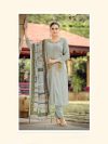 Premium Rayon 3 Pcs Readymade Suit | Color- Grey (Size- L)