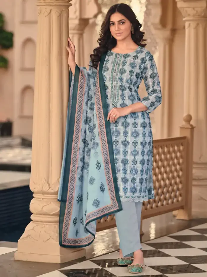 Heavy Lilen With Emboidery Work Khatali Handwork-Readymade 3 Pcs Suit Size(XL)