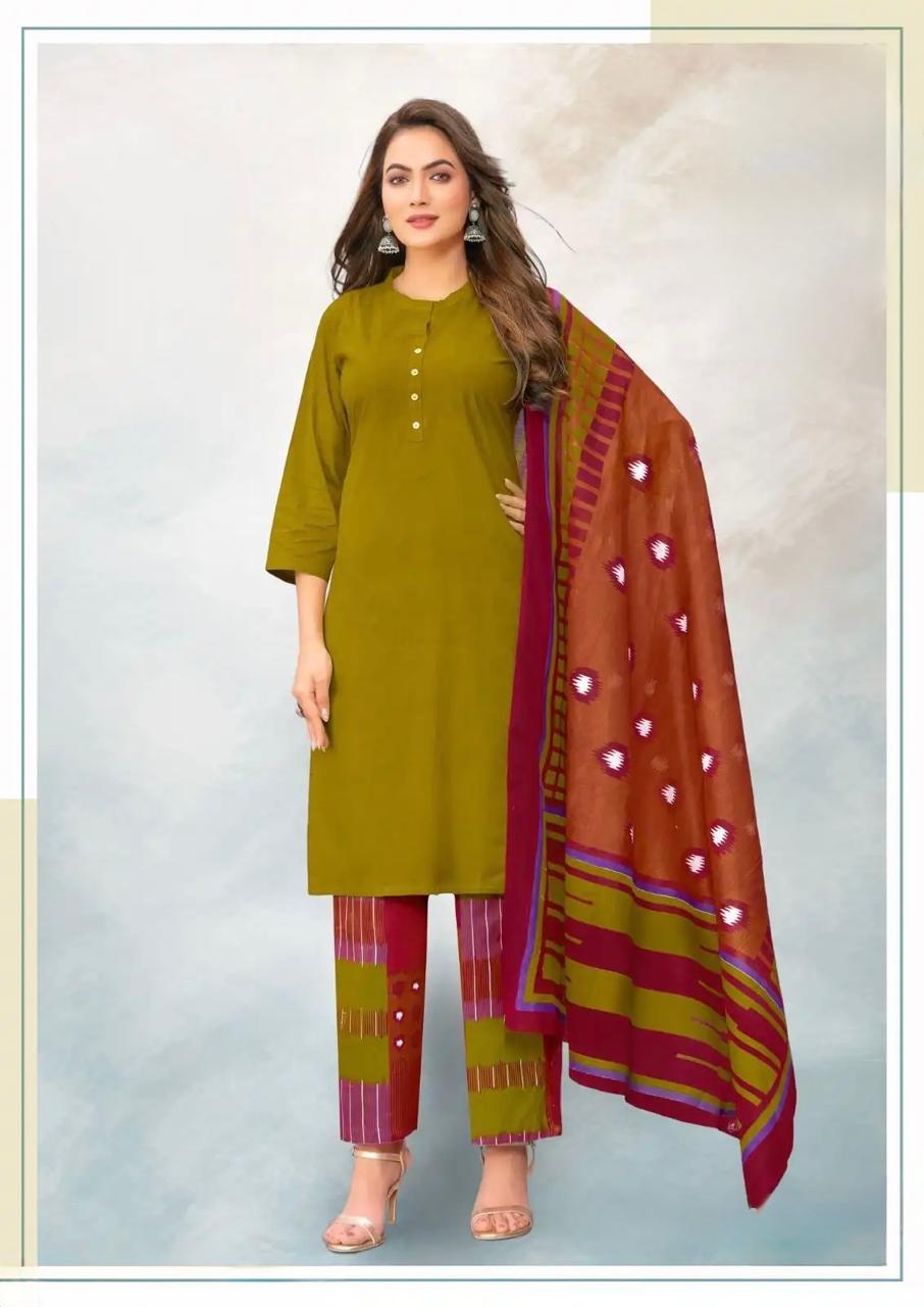 Cotton Readymade 3 Pcs Suit | Size - XL(42)